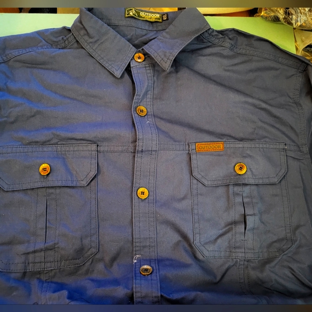NWOT Mens Navy Blue SS Shirt. sz 4xl